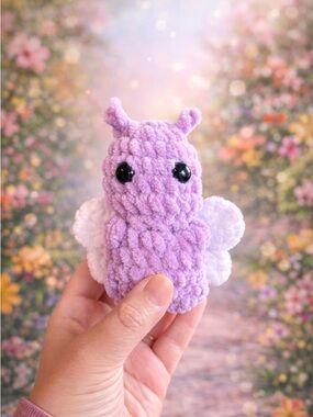 Handmade Crochet Mini Butterfly—purple